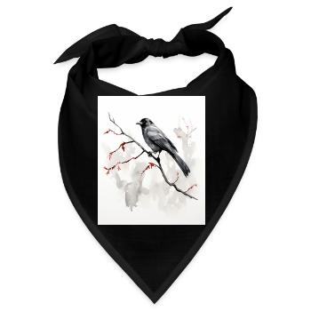 Japanische Kunst Japanischer Holzschnitt Sumi e - Bandana - Schwarz - Vorne