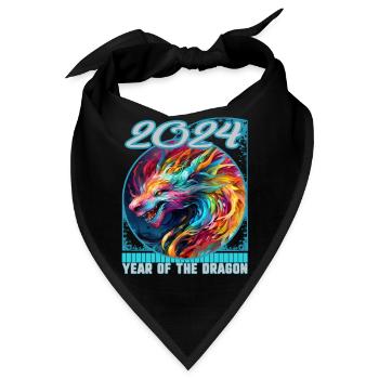 Chinesisches Neujahrsfest des Drachen Abstrakter Expressionist - Bandana - Schwarz - Vorne