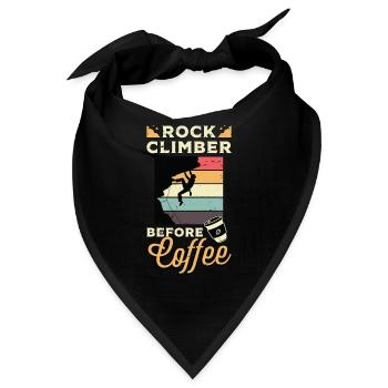 Rock Climber Before Coffee Climbing Coffee Lover - Bandana - Schwarz - Vorne