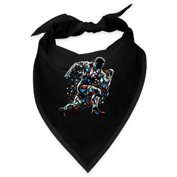 Polygon Art Wrestler Wrestling Wrestlers - Bandana - Schwarz - Vorne