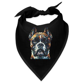 Polygon Art Boxer Hund Boxer - Bandana - Schwarz - Vorne