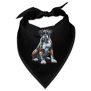 Polygon Art Boxer Hund Boxer - Bandana - Schwarz - Vorne