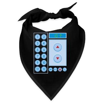 Aufzug Lift Aufzugsknöpfe Fahrstuhl - Bandana - Schwarz - Vorne