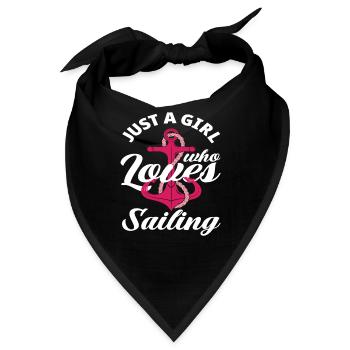 Frau Seglerin Segler Segeln - Bandana - Schwarz - Vorne