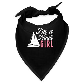 Wortpsiel Seglerin Mädchen Segler Segeln - Bandana - Schwarz - Vorne