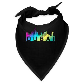 Dubai Skyline UAE Souvenir - Bandana - Schwarz - Vorne