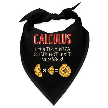 Mathe-Shirt, Infinitesimalrechnung Ich multipliziere Pizzastücke nicht - Bandana - Schwarz - Vorne