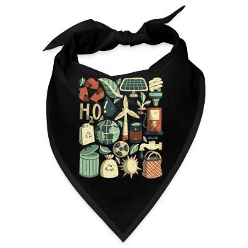 Ökologie, Umweltschutz und Nachhaltigkeit - Bandana - Schwarz - Vorne