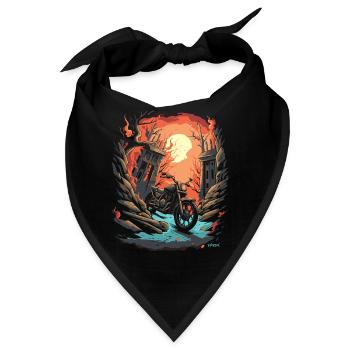 Mitternachts-Biker-Motorrad - Bandana - Schwarz - Vorne