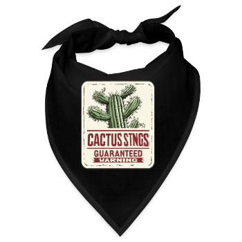 Kaktus Stiche garantiert: Warnung! - Bandana - Schwarz - Vorne