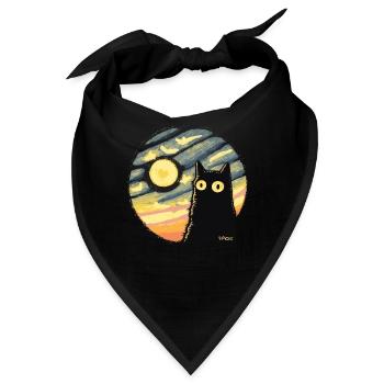 Sternen Mondlicht Mond Katze - Bandana - Schwarz - Vorne