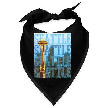 Seattle Washington Souvenir Geschenk - Bandana - Schwarz - Vorne