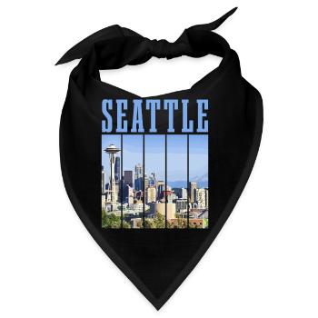 Seattle Washington Souvenir Geschenk - Bandana - Schwarz - Vorne
