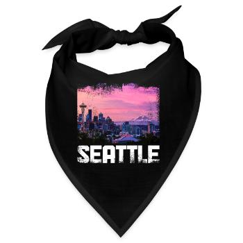 Seattle Washington Souvenir Geschenk - Bandana - Schwarz - Vorne