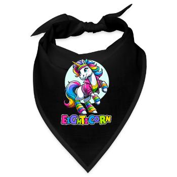 80s Achtziger Einhorn Eighticorn - Bandana - Schwarz - Vorne