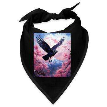 Japanische Kunst Japanische Holzschnitt-Kunstdruck-Passepartout - Bandana - Schwarz - Vorne