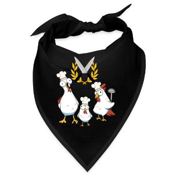 Hobbyköche Hühner Federvieh Koch Restaurant Lokal - Bandana - Schwarz - Vorne