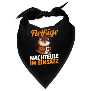 Kaffee Fleißige Nachteule Nachtschicht - Bandana - Schwarz - Vorne