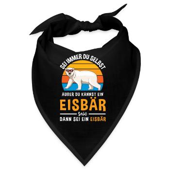 Eisbär Bär Kopf Nordpol Raubtier Eisbär - Bandana - Schwarz - Vorne