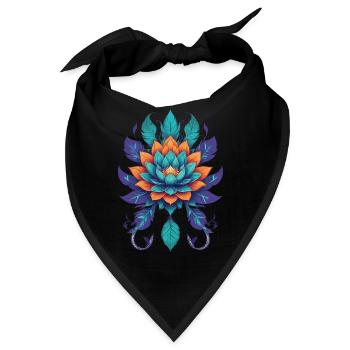 Lotusblume Spirit Farbenfreude Lebensblume - Bandana - Schwarz - Vorne