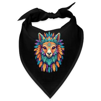 Lama Mandala Spirituelles Festival Krafttier - Bandana - Schwarz - Vorne