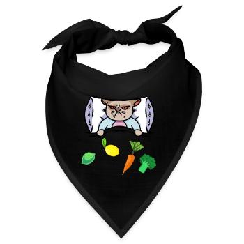 Katze Grippe Bett Vitamine Gesundheit Krank - Bandana - Schwarz - Vorne