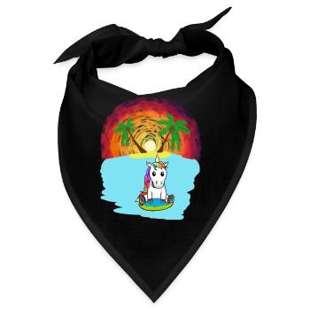 Einhorn Südsee Urlaub Ozean Insel Seenot Meer See - Bandana - Schwarz - Vorne