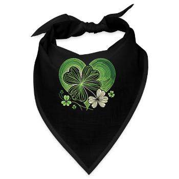 Shamrock Heart Irischer St. Patricks Day Schabernack - Bandana - Schwarz - Vorne