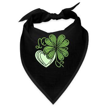 Kleeblattherz Irischer St. Patricks-Day-Schabernack - Bandana - Schwarz - Vorne