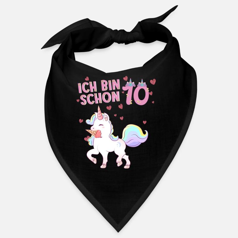 ich bin schon 10 Einhorn - Bandana - Schwarz