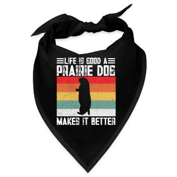 Lustige Prärie -Hundeliebhaber Lustiger Nagetier - Bandana - Schwarz - Vorne