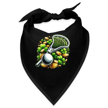 Lacrosse Kleeblatt St. Patricks Day Schabernack - Bandana - Schwarz - Vorne