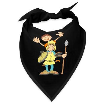 Traditioneller Soldat mit Schild - Bandana - Schwarz - Vorne