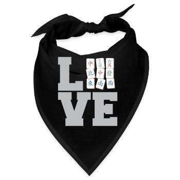 Geschenk für Mahjong Fans - Bandana - Schwarz - Vorne