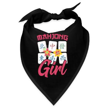 Geschenk für Mahjong Fans - Bandana - Schwarz - Vorne