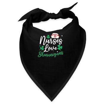 St. Patricks Day Nurse Krankenschwestern lieben Schabernack - Bandana - Schwarz - Vorne