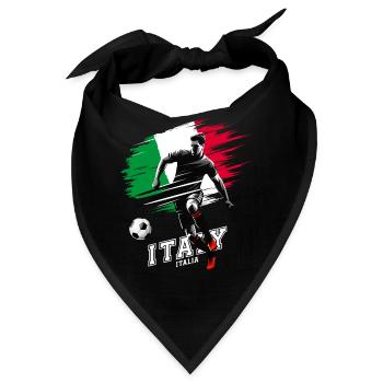 Italienischer Fußballspieler mit Flagge - Bandana - Schwarz - Vorne