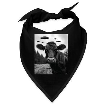 Kuh - Alien Selfie Black Angus UFO - Bandana - Schwarz - Vorne