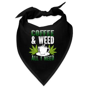 Weed Coffee Cannabis Stoner Koffein Ganja - Bandana - Schwarz - Vorne