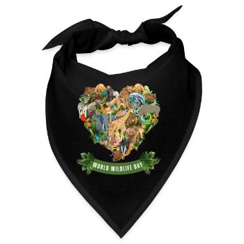 World Wildlife Day - Wildlife Lovers - Bandana - Schwarz - Vorne