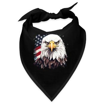 Patriotic Animal Bald Eagle US American Flag - Bandana - Schwarz - Vorne