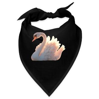 Schwan Höckerschwan Gans Ente Swan Weiße Schwäne - Bandana - Schwarz - Vorne