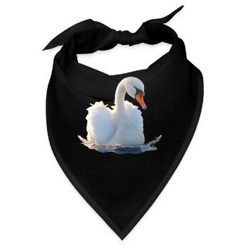 Schwan Höckerschwan Gans Ente Swan Weiße Schwäne - Bandana - Schwarz - Vorne