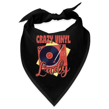 Crazy Vinyl Lady Vintage Fan Record - Bandana - Schwarz - Vorne