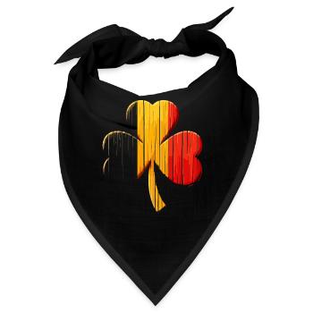 Kleeblatt Belgien Flagge St. Patrick St. Patricks - Bandana - Schwarz - Vorne