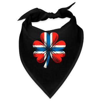 Kleeblatt Norwegen Flagge St. Patrick St. Patricks Tag - Bandana - Schwarz - Vorne