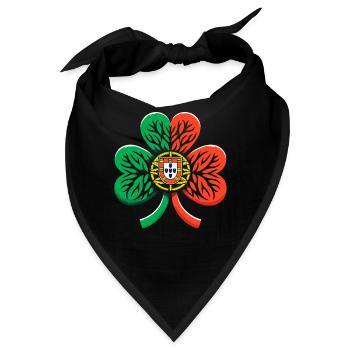 Kleeblatt Portugal Flagge St. Patrick St. Patricks - Bandana - Schwarz - Vorne