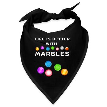 LIFE IS BETTER WITH MARBLES Murmel spielen - Bandana - Schwarz - Vorne