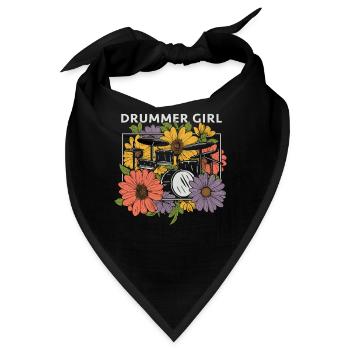 Schlagzeug Drummer Schlagzeuger Drummer Girl - Bandana - Schwarz - Vorne