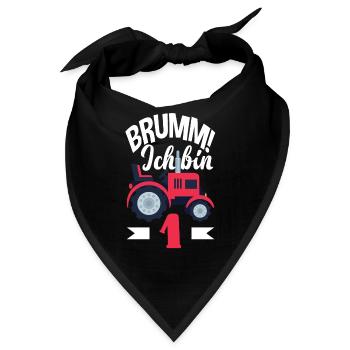 1. Geburtstag Traktor 1 Jahr Geburtstagsshirt - Bandana - Schwarz - Vorne